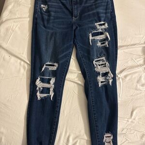 Distressed Blue Jeans